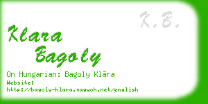 klara bagoly business card