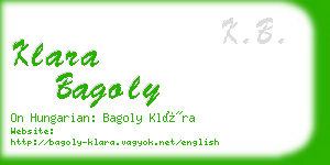 klara bagoly business card